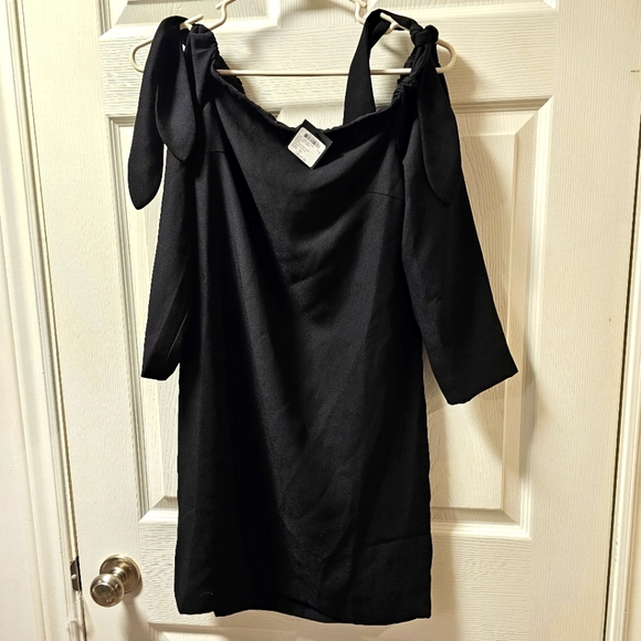 New Club Monaco shoulder tie little black dress - Picture 1 of 4